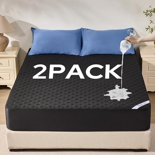 BEDLORE 2 Pack Waterproof Mattress Protector, King Size Mattress Pad by Bedlore