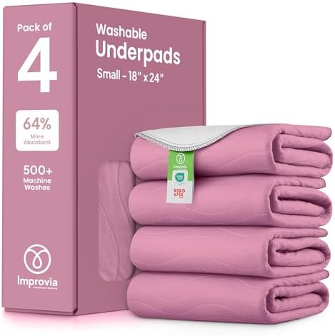 IMPROVIA® Washable Underpads, Heavy Absorbency Reusable Incontinence Pads by IMPROVIA