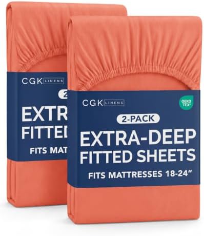 CGK Linens 2 Pack Extra Deep Queen Fitted Sheets by CGKUnlimited