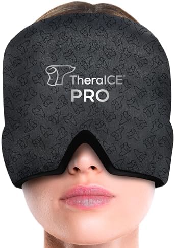 TheraICE Migraine Relief Cap PRO, Headache Hat Ice Pack Mask Cold Head Wrap by TheraICERx
