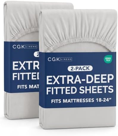 CGK Linens 2 Pack Extra Deep Full Fitted Sheets by CGKUnlimited