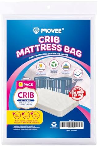 Crib Mattress Storage Bag, Heavy-Duty 4 Mil Thick Waterproof Crib Mattress by PROWEE