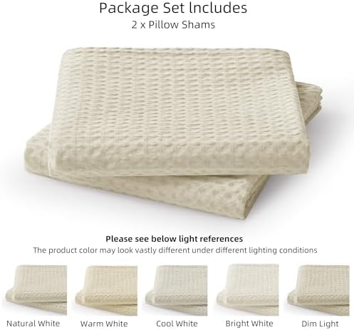 CHUFFED 100% Cotton Waffle Weave Pillowcases 2 Pack Standard, 20x26 Inches - Image 6