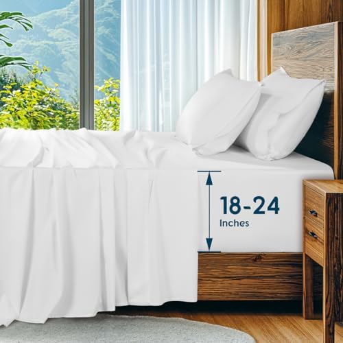 SONORO KATE 1000 Series 100% Egyptian Cotton King Sheets, Extra Deep Pocket by SONOROKATE