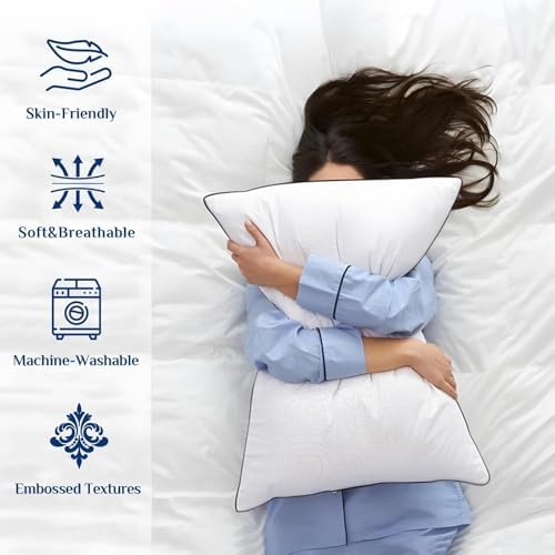 JOLLYVOGUE Soft King Pillows 2 Pack, Cooling and Firm Pillows - Image 2