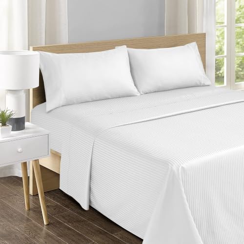 Feather & Stitch 100% Cotton Sateen 500 TC Queen Size Bed Sheet Set - Image 2