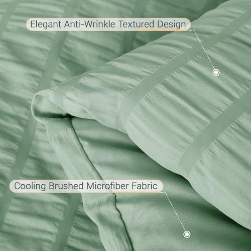 MUXHOMO 7 Pieces Full Comforter Set, Seersucker Bed in a Bag Full Size - Image 6