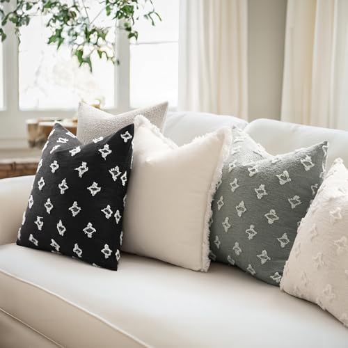 MIULEE Set of 2 Decorative Throw Pillow Covers Rhombic Jacquard Pillowcase - Image 4