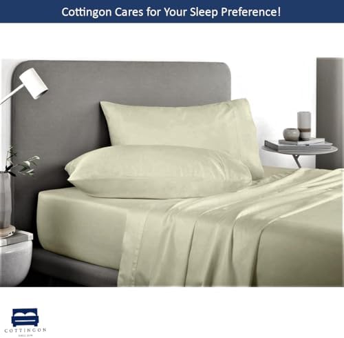 Cottingon 5 PC Split King Sheets Fits 16" Deep, Egyptian Cotton - Image 3