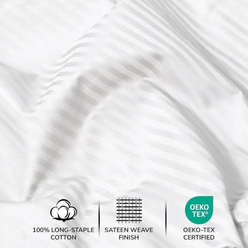 Feather & Stitch 100% Cotton Sateen 500 TC Twin Size Bed Sheet Set - Image 5