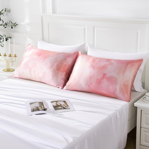 MR&HM Satin Pillowcase 2 Pack, King Size 20"x36", Dream Pink - Image 7
