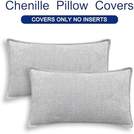 CaliTime Decorative Couch Throw Pillow Covers 20 X 12 Inches Moonbeam Gray - Image 6