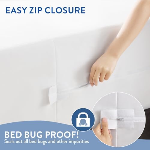 SureFit Queen Size Mattress Protector, Zippered Encasement, 100% Waterproof - Image 5