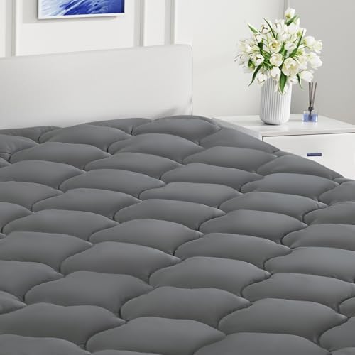 LEISURE TOWN Cotton Queen Mattress Pad Fitted Quilted Mattress Cover by LEISURETOWN