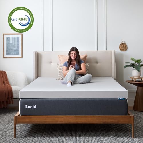 Lucid® 4" Bamboo Charcoal Memory Foam Topper – Extra Thick – Twin XL - Image 4