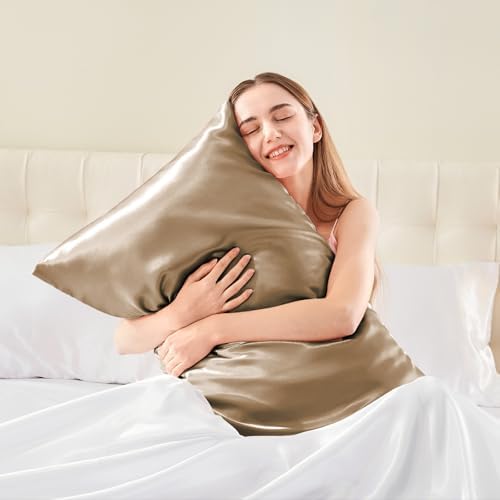 BEDELITE Satin Body Pillow Cover, 20x54 Inch, Tawny Brown - Image 2