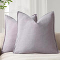 Foindtower Linen Solid Decorative Throw Pillow Covers 24x24 Light Purple by Foindtower