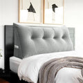 Headboard Pillow Full for Dorm Bedrest Reading Pillow in Bed F-Gray by Bncktrd