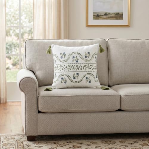 ISAENNE Designer Vintage Linen Throw Pillow Cover - Image 3
