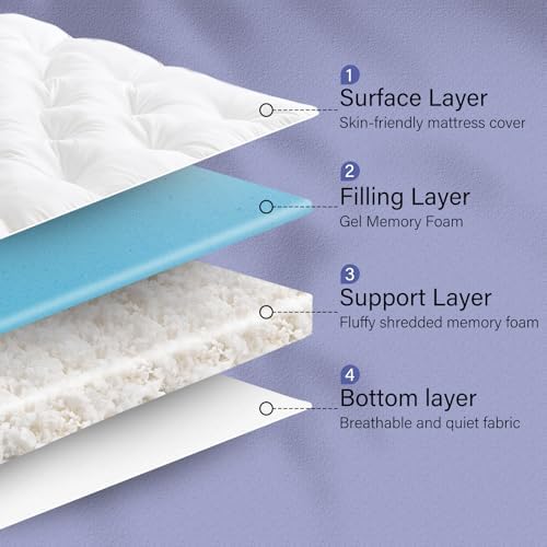 WhatsBedding 4 Inch Memory Foam Mattress Topper Full - Image 6
