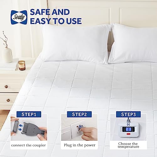 Sealy Electric Mattress Pad Twin Size 10 Heat Settings Machine Washable - Image 6