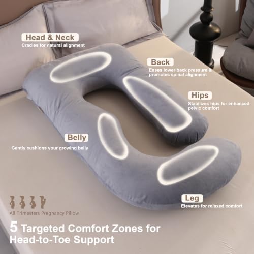 Pregnancy Pillows for Sleeping, 57-inch U Shaped Full Body Maternity Pillow - Image 3