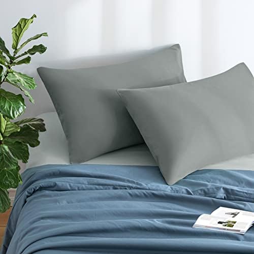 MILVOWOC Brushed Microfiber Queen Pillowcases, Dark Grey, 20x30 Inch - Image 2