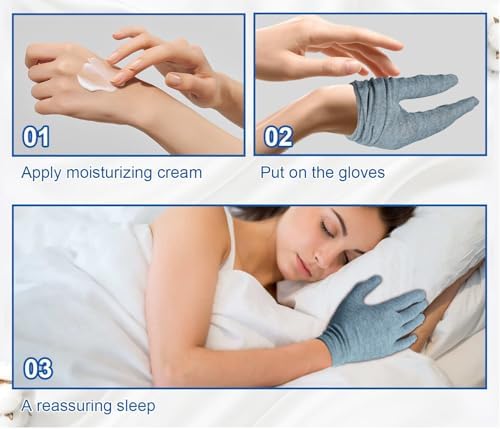 6 Pairs Cotton Gloves for Dry Hands Sleeping, Soft Sleep Gloves for Eczema - Image 5