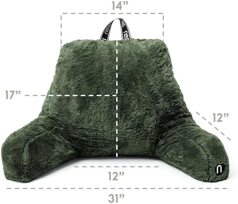 Nestl Fur Reading Pillow with Laptop Lap Desk, Stylish Back Pillow - Image 3