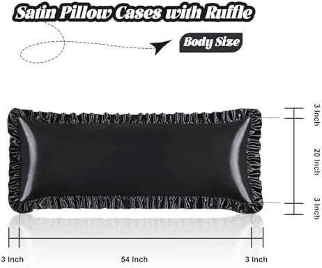 Homiest Black Ruffle Satin Body Pillow Cover - Image 3