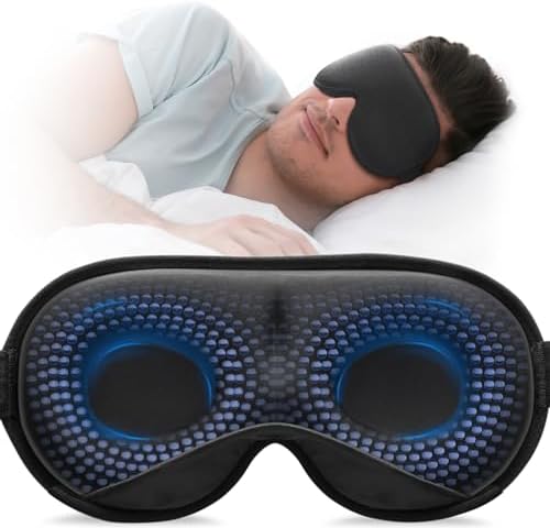 YFONG Weighted Sleep Mask for Women Men, 3D Light Blocking Eye Mask by YFONG