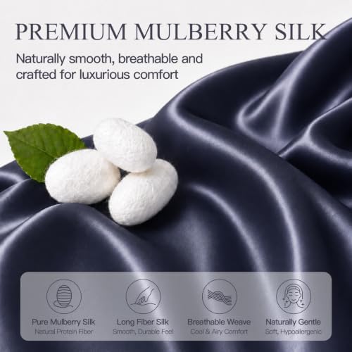 Mulberry Silk Pillow Cases for Hair and Skin, Dark Grey - Image 3
