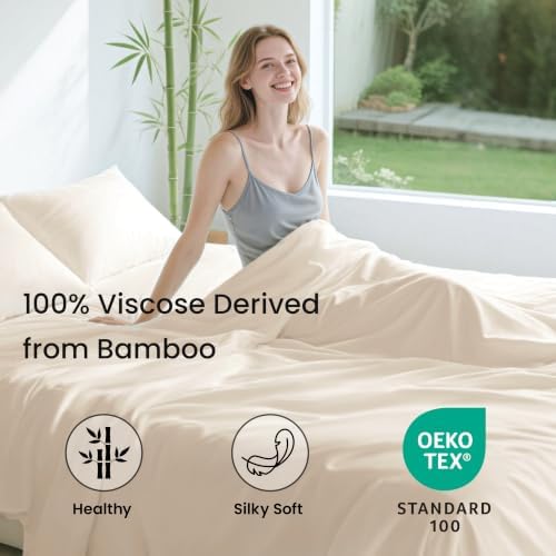 Love's cabin 4 Piece King Size Sheet Set, 100% Rayon Derived from Bamboo - Image 2
