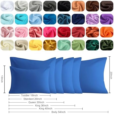 King Pillow Cases, 2 Pack, 20x36 in, Microfiber, Royal Blue - Image 6
