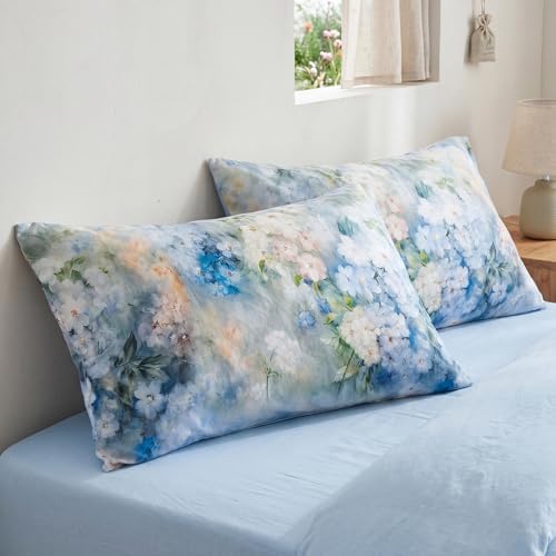 Bedorm 100% Cotton Pillowcases Standard Size Pillow Cases Set of 2 Soft & - Image 3