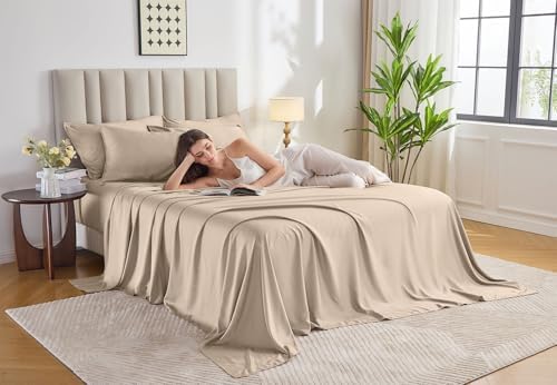 Pure Bamboo Twin Sheets, Genuine 100% Organic Viscose Derived from Bamboo Bed - Image 2