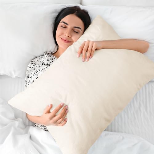 BEDELITE Flannel Pillow Cases Queen Size Set of 2, Off White, 20x30 Inches - Image 5