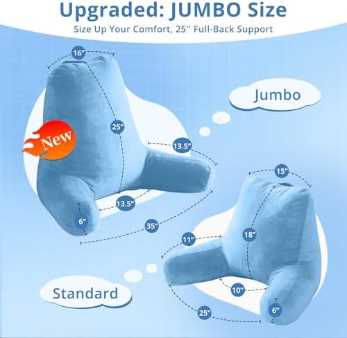 Sasttie Reading Pillow for Bed, Back Pillow for Sitting Up - Image 2