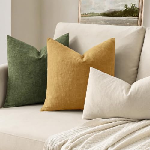 MIULEE Apricot Brown Chenille Couch Throw Pillow Covers - Image 2