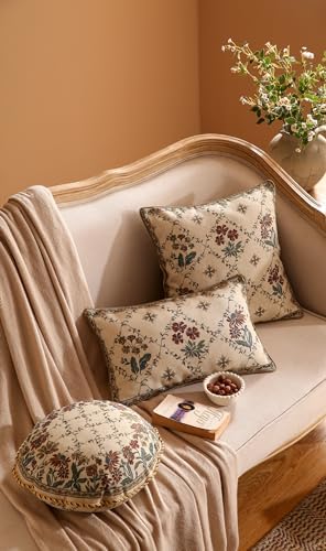 patdrea French Vintage Linen Throw Pillow Cover, Diameter 16"-Audrey B - Image 6