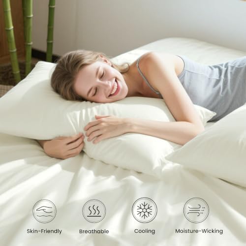 Love's cabin 4 Piece Queen Sheet Set, 100% Rayon Derived from Bamboo, Cooling & - Image 5