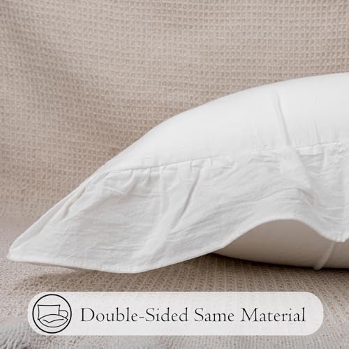 JoraLion Ruffled Body Pillow Cover 20x54 Solid White - Image 5