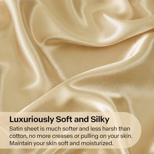 BEDELITE Satin Sheets Full Size Bed Set, 4 Pieces - Image 3