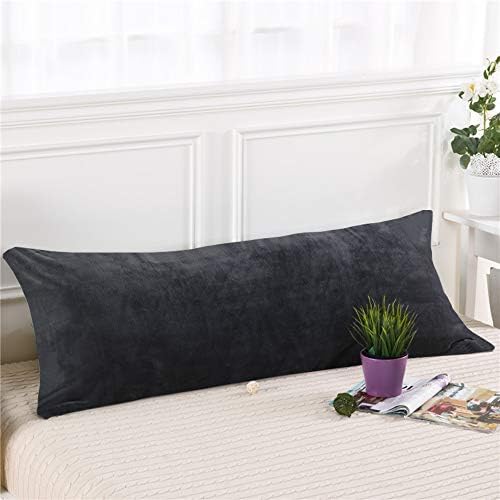 NTBAY Velvet Body Pillow Cover, 20 x 54, Charcoal Grey - Image 2