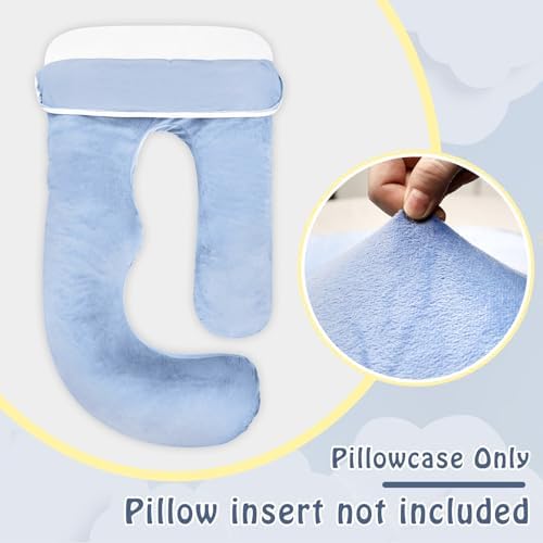 Pregnancy Pillow Cover J-shaped Replacement Pillowcase, Soft Full Body Pillow - Image 3