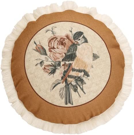 patdrea French Vintage Linen Pillow Cover, Diameter 16"-ParkerEstate D by patdrea