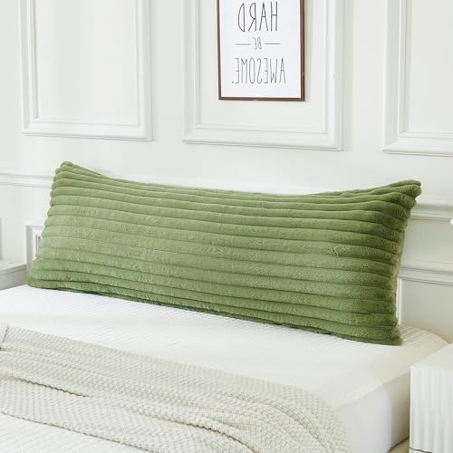JAUXIO Faux Fur Fluffy Body Pillow Cover Luxury Striped Plush Decorative Body by JAUXIO