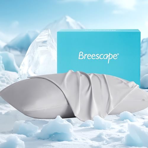 Breescape Cooling Pillow Cases King Size Set of 2, BlendTek™ Cooling Technology by Breescape