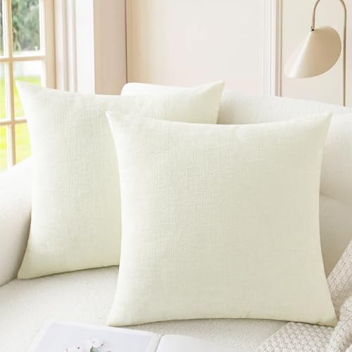 CaliTime Decorative Couch Throw Pillow Covers 18 X 18 Inches Cream by CaliTime