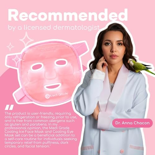 Medi Grade Face Ice Pack and Cooling Eye Mask Set, ChillGel Gel Mask - Image 4